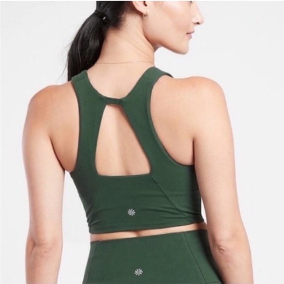 ATHLETA Conscious Crop Serene Green Workout Bra Top M - Picture 5 of 9